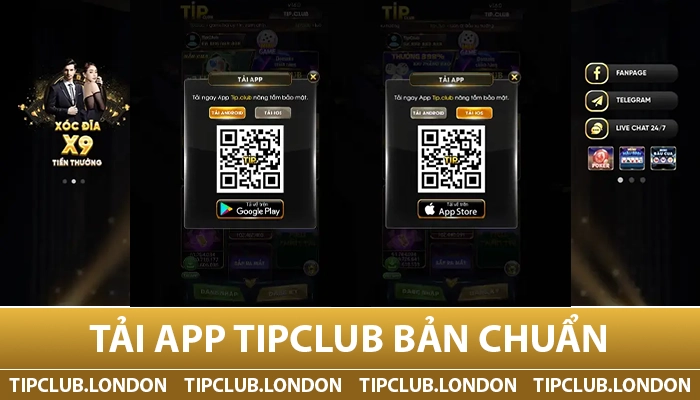 Quét mã QR để tải app Tipclub